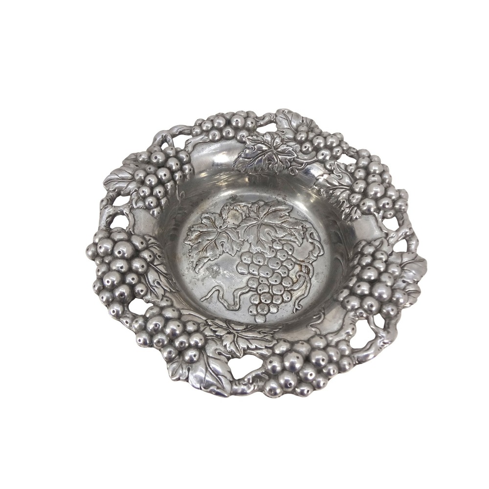 Arthur Court Grape Cluster Pewter Aluminum 1995 Vintage Wine Bottle Coaster